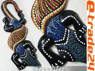 Rzeźba GEKON 30cm - Drewno Rękodzieło Indonezja